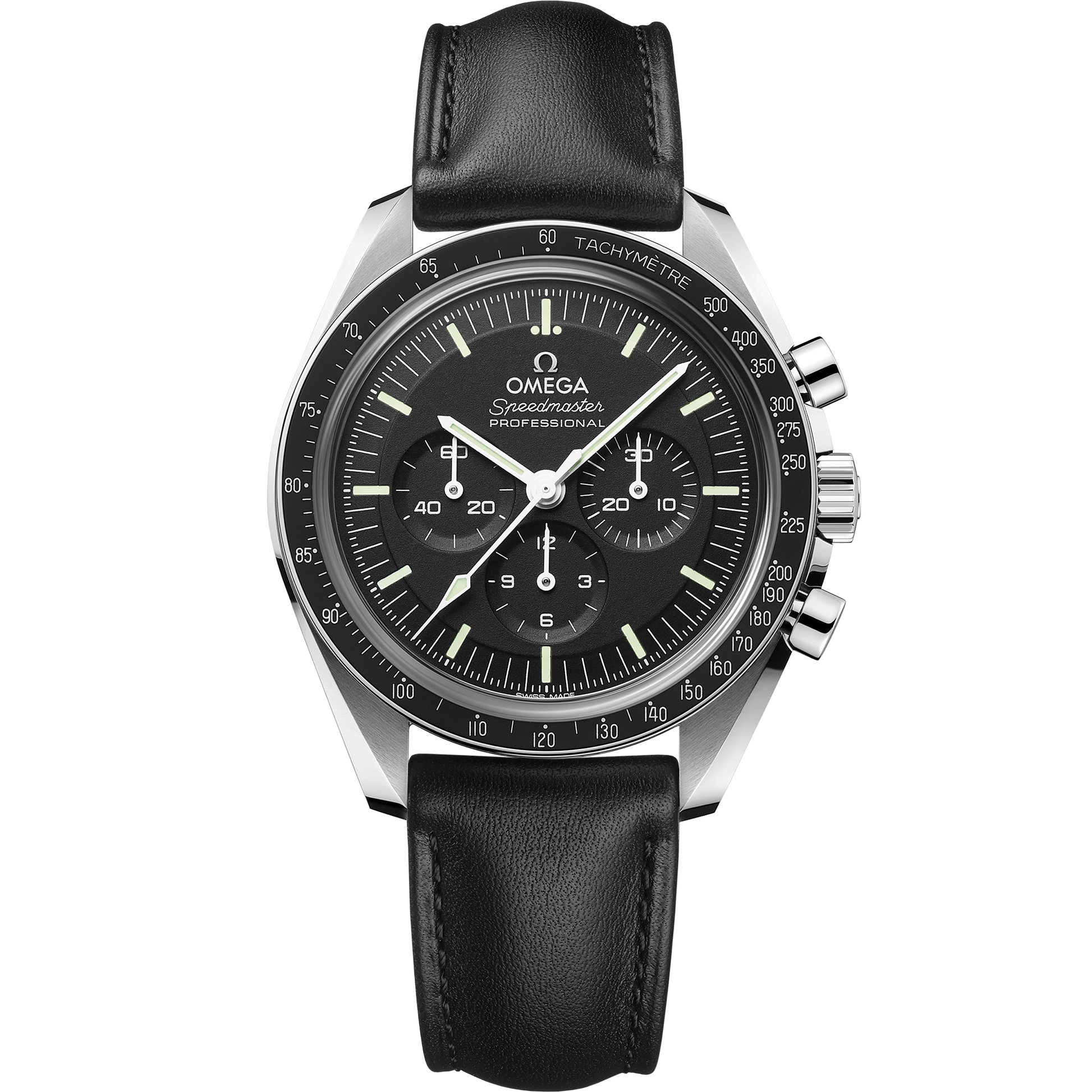 Speedmaster Moonwatch Professional 42 mm, steel on leather strap - 310.32.42.50.01.002