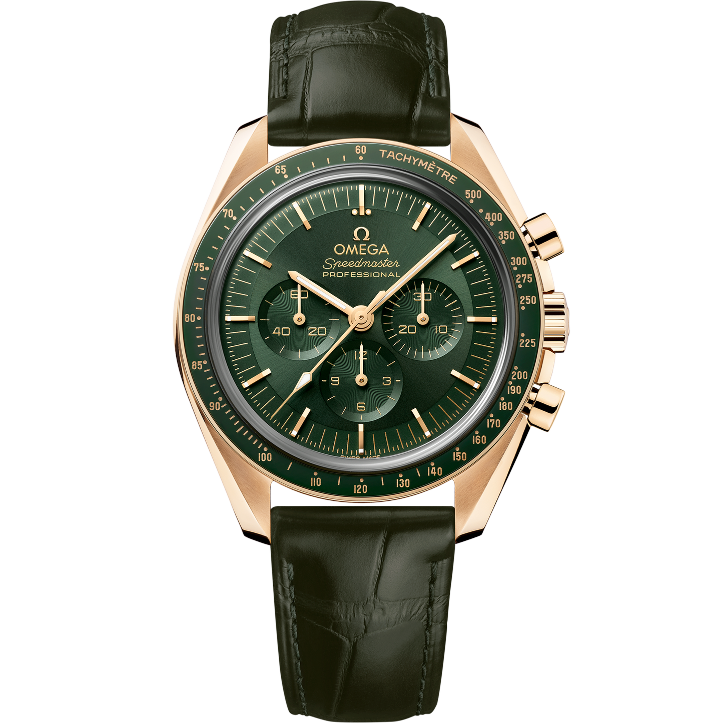 Speedmaster Moonwatch Professional 42 mm, Moonshine™ gold on leather strap - 310.63.42.50.10.001