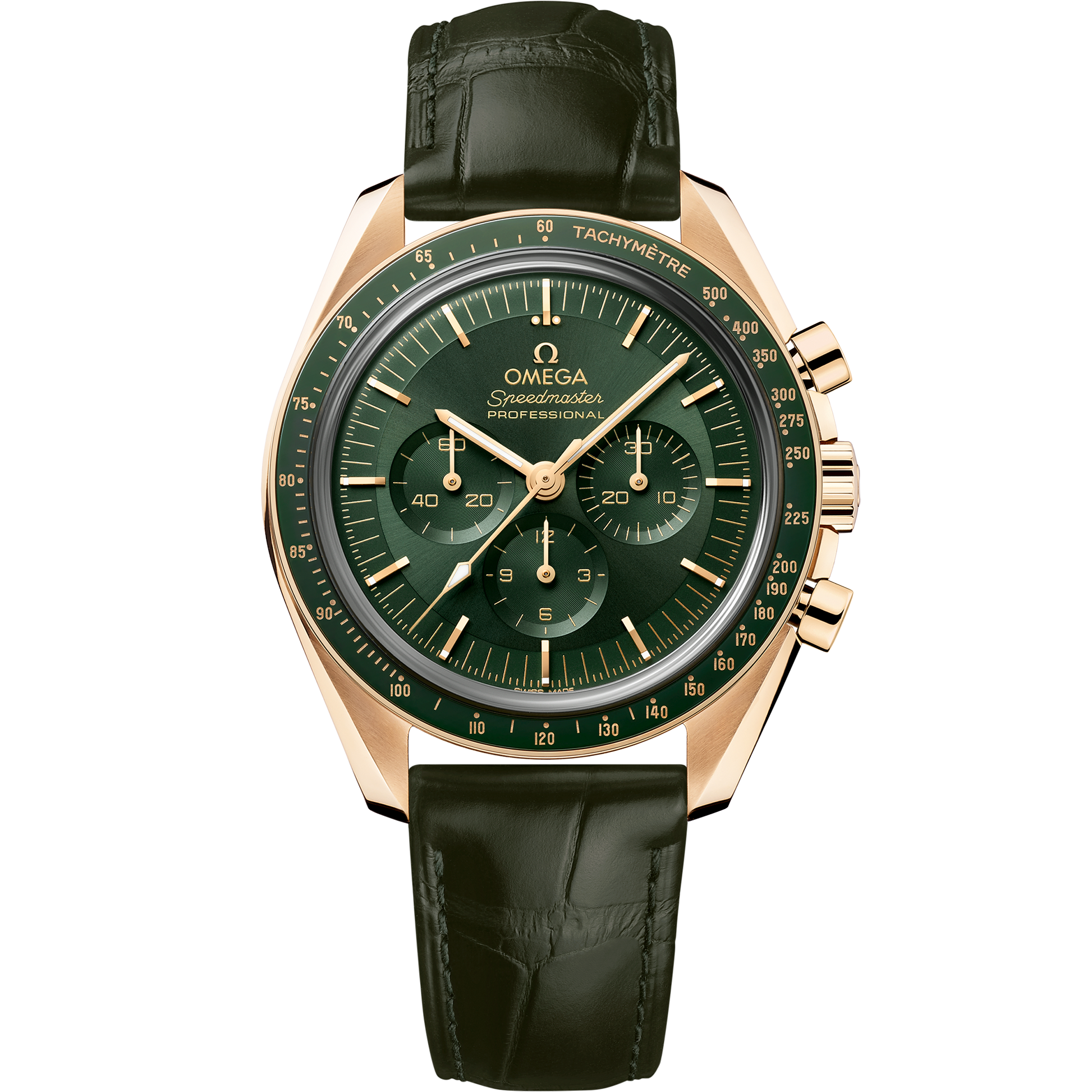 Speedmaster Moonwatch Professional 42 mm, Moonshine™ gold on leather strap - 310.63.42.50.10.001
