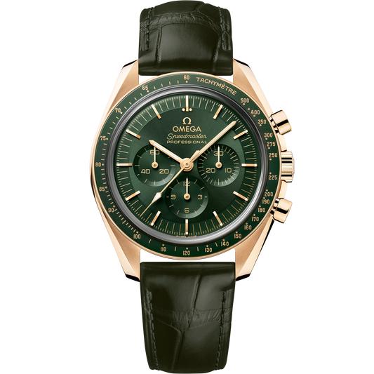 Speedmaster Moonwatch Professional 42 mm, Moonshine™ gold on leather strap - 310.63.42.50.10.001