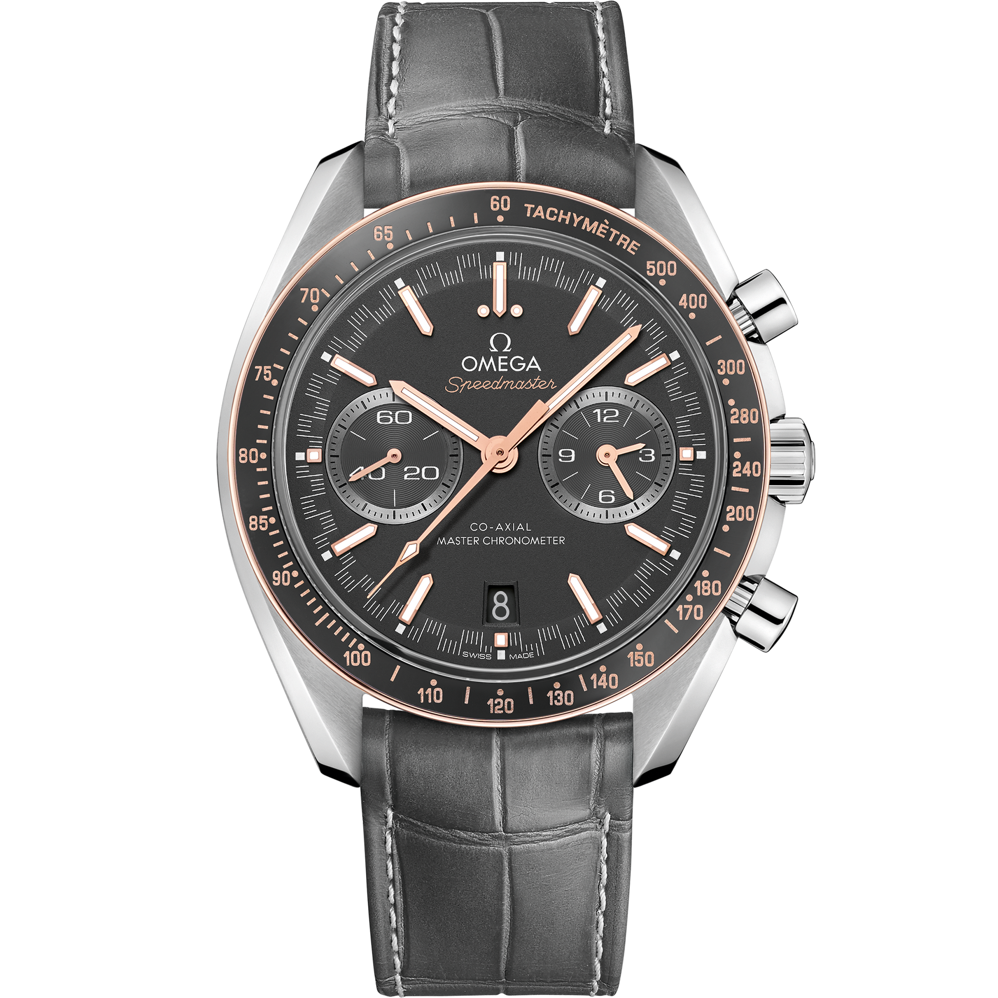 Speedmaster Racing 44.25 mm, steel on leather strap - 329.23.44.51.06.001