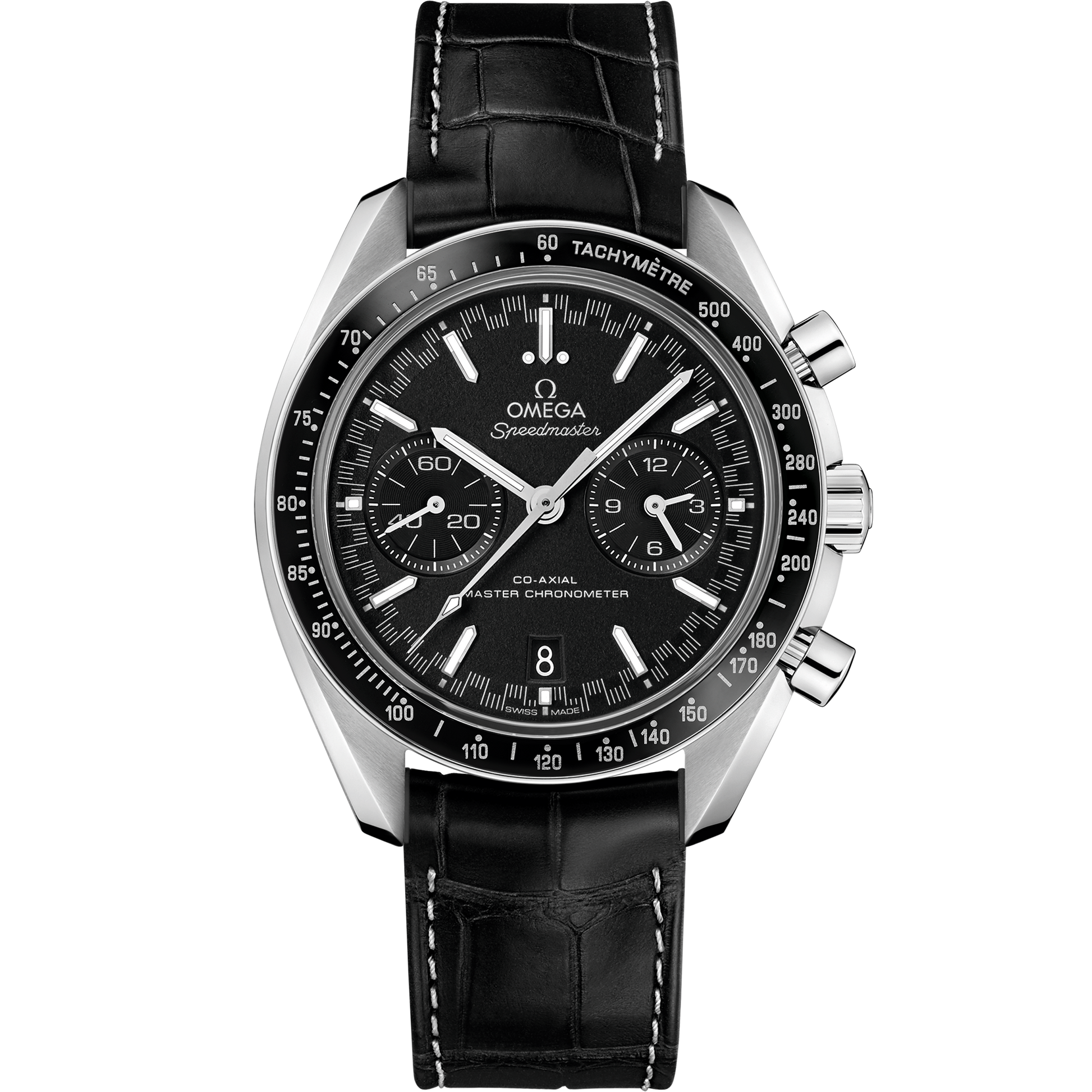 Speedmaster Racing 44.25 mm, steel on leather strap - 329.33.44.51.01.001
