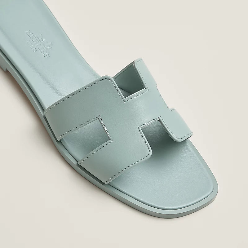Hermès Oran Sandals – Glacier Blue Calfskin Elegance - Zeuskicks