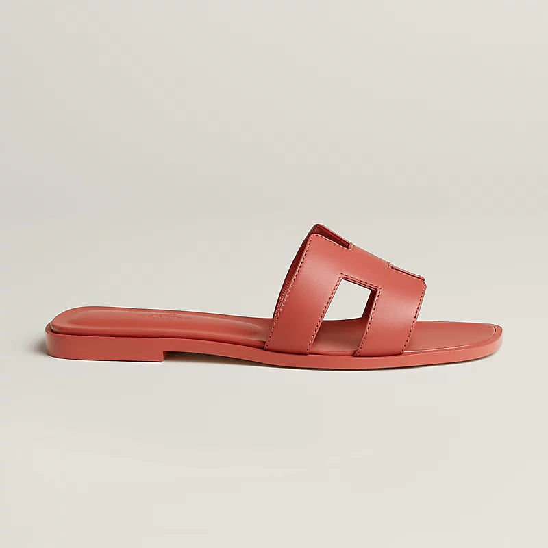 Hermès Oran Sandals – Tomette Red Calfskin Statement - Zeuskicks