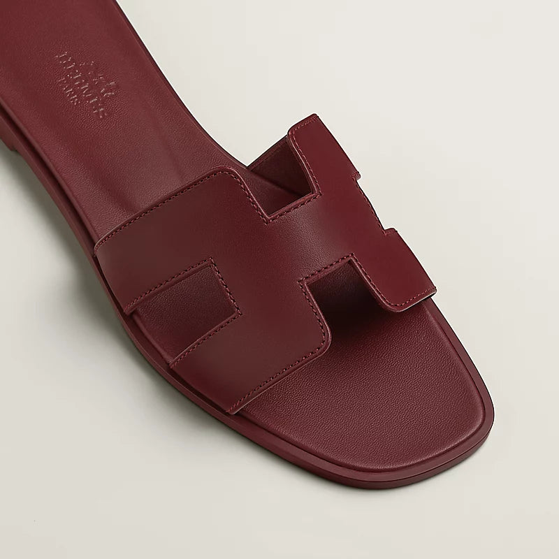 Hermès Oran Sandals – Rouge H Calfskin Classic - Zeuskicks