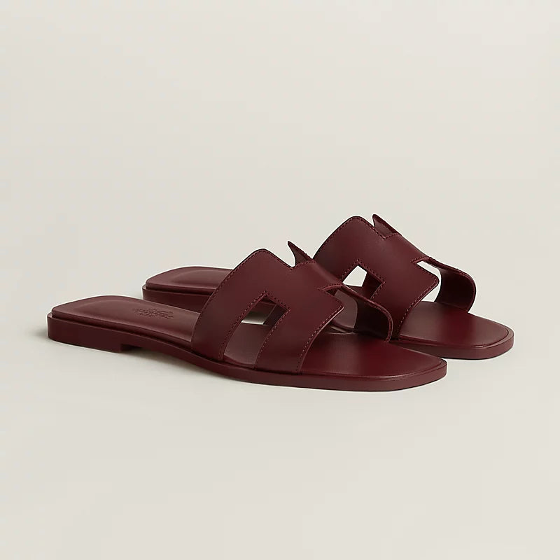 Hermès Oran Sandals – Rouge H Calfskin Classic - Zeuskicks