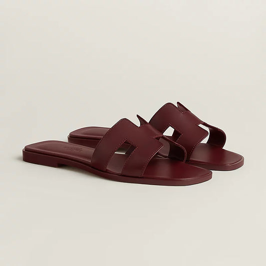 Hermès Oran Sandals – Rouge H Calfskin Classic - Zeuskicks