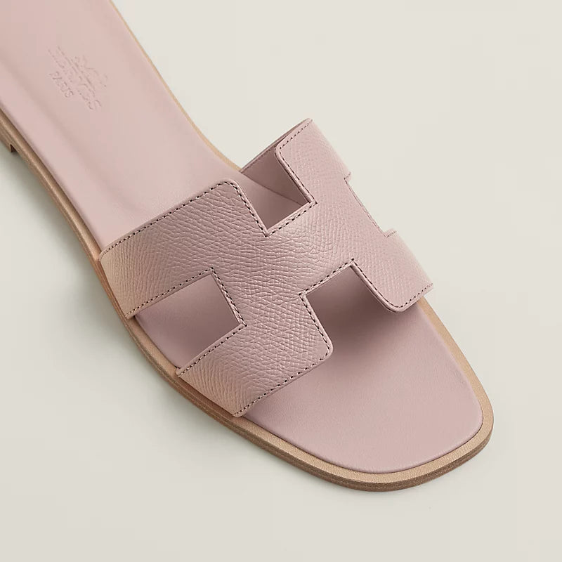 Hermès Oran Sandals – Porcelain Pink Epsom Calfskin - Zeuskicks