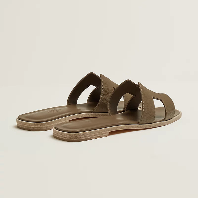 Hermès Oran Sandals – Etoupe Epsom Calfskin Elegance - Zeuskicks