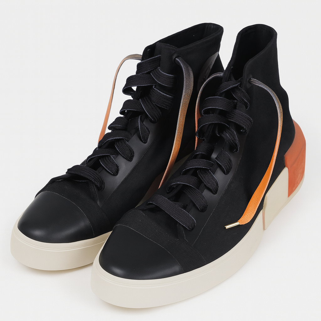 Firestarter Ombre Fade Gradient Shoelaces | Black-Orange | Premium Gradient Flat Sneaker Laces by KNOTTY by KNOTTY