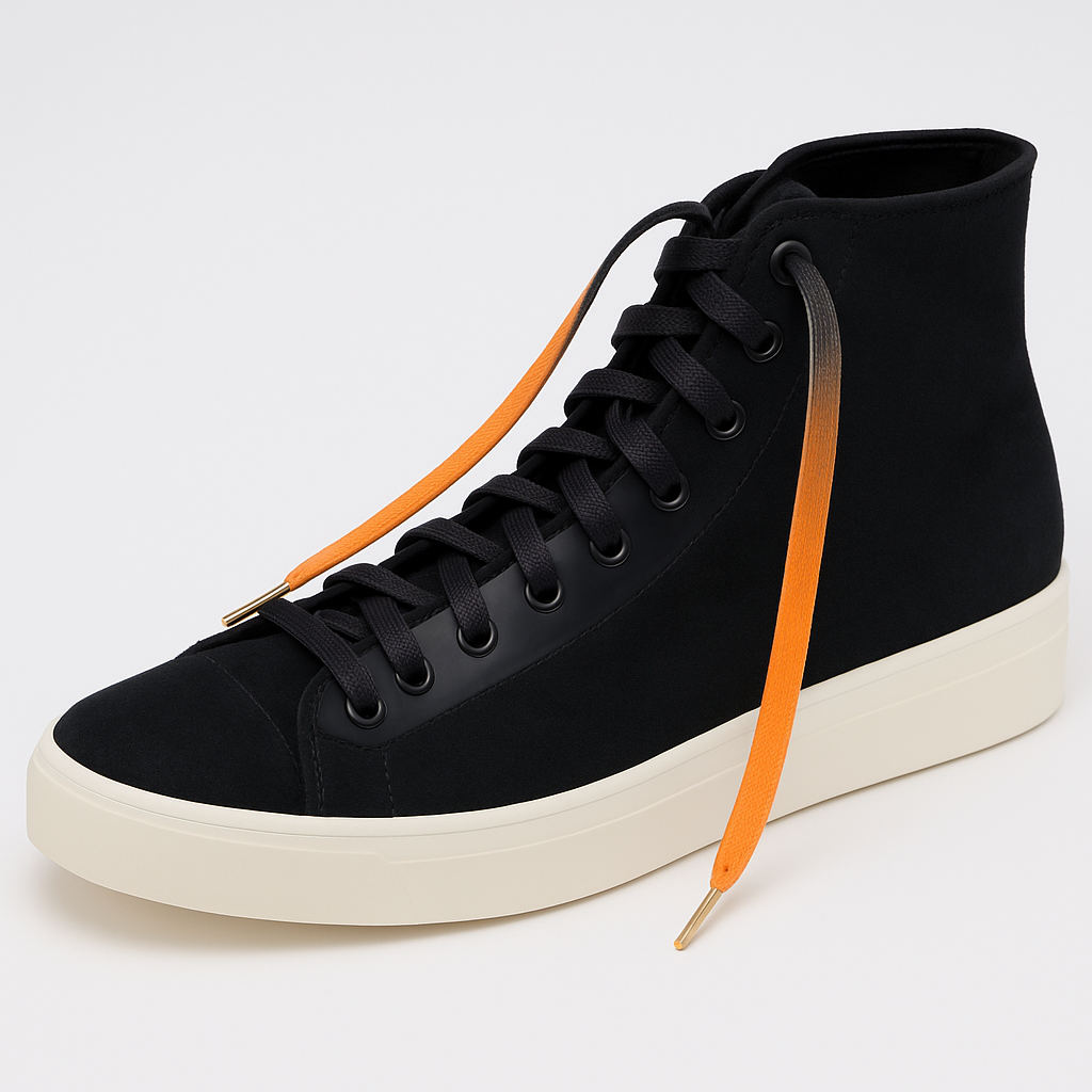 Firestarter Ombre Fade Gradient Shoelaces | Black-Orange | Premium Gradient Flat Sneaker Laces by KNOTTY by KNOTTY