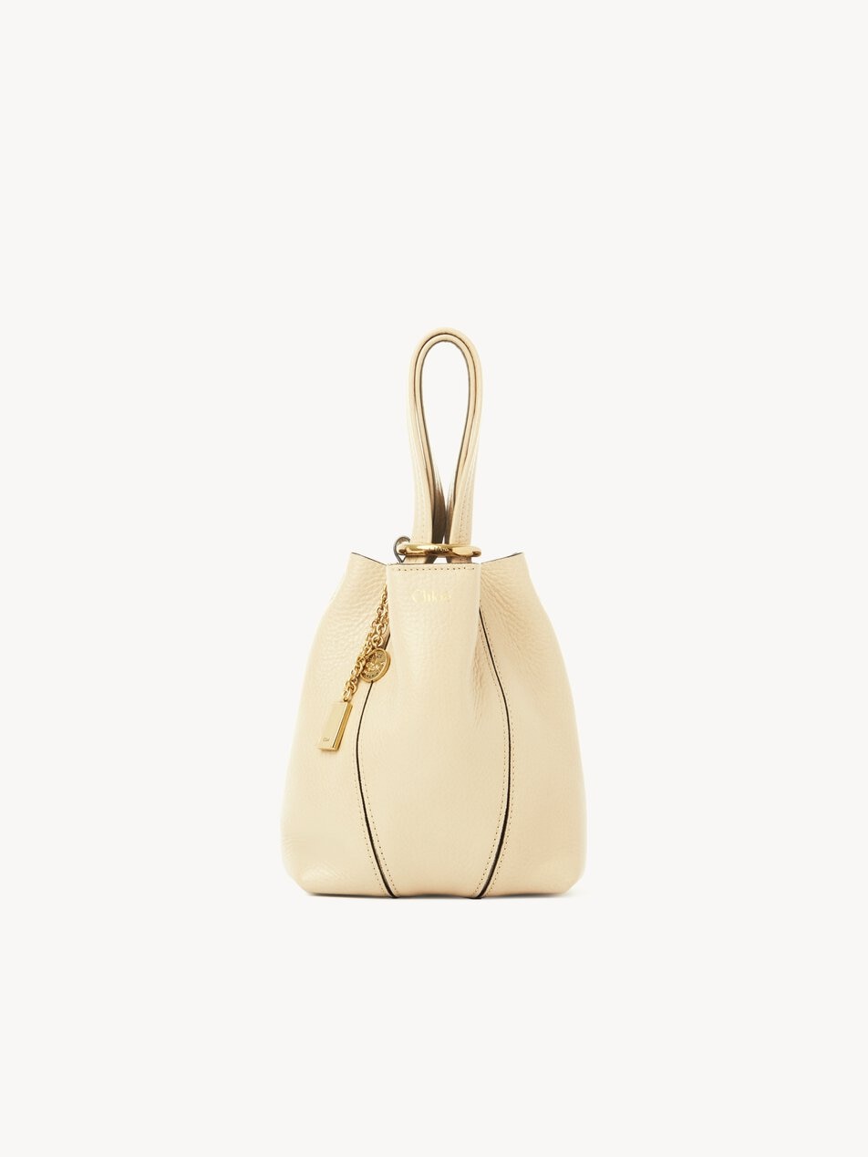 CHLOE Small Chloé Spin tote bag in grained leather Quiet Yellow by CHLOE