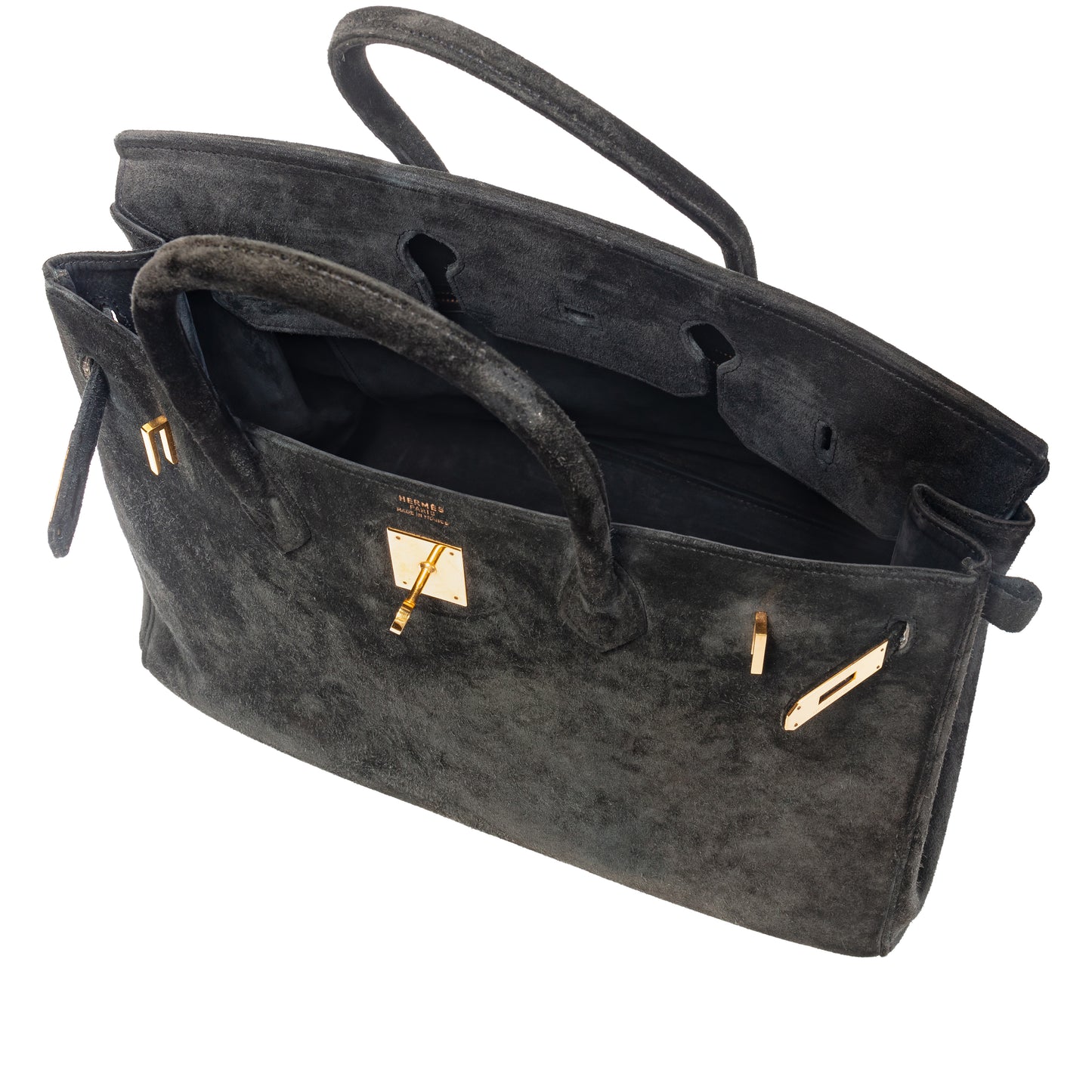 Hermès Vintage Birkin 40 – Bleu Nuit Doblis Suede with Gold Hardware (1988) - Zeuskicks