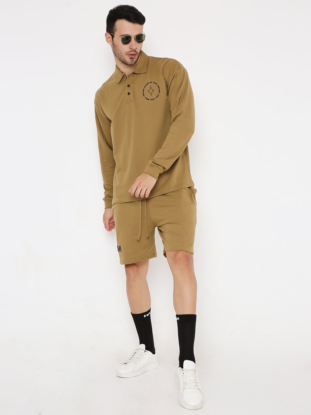 Oversized Polo T-shirt - (Pirate Brown) by Instinct First