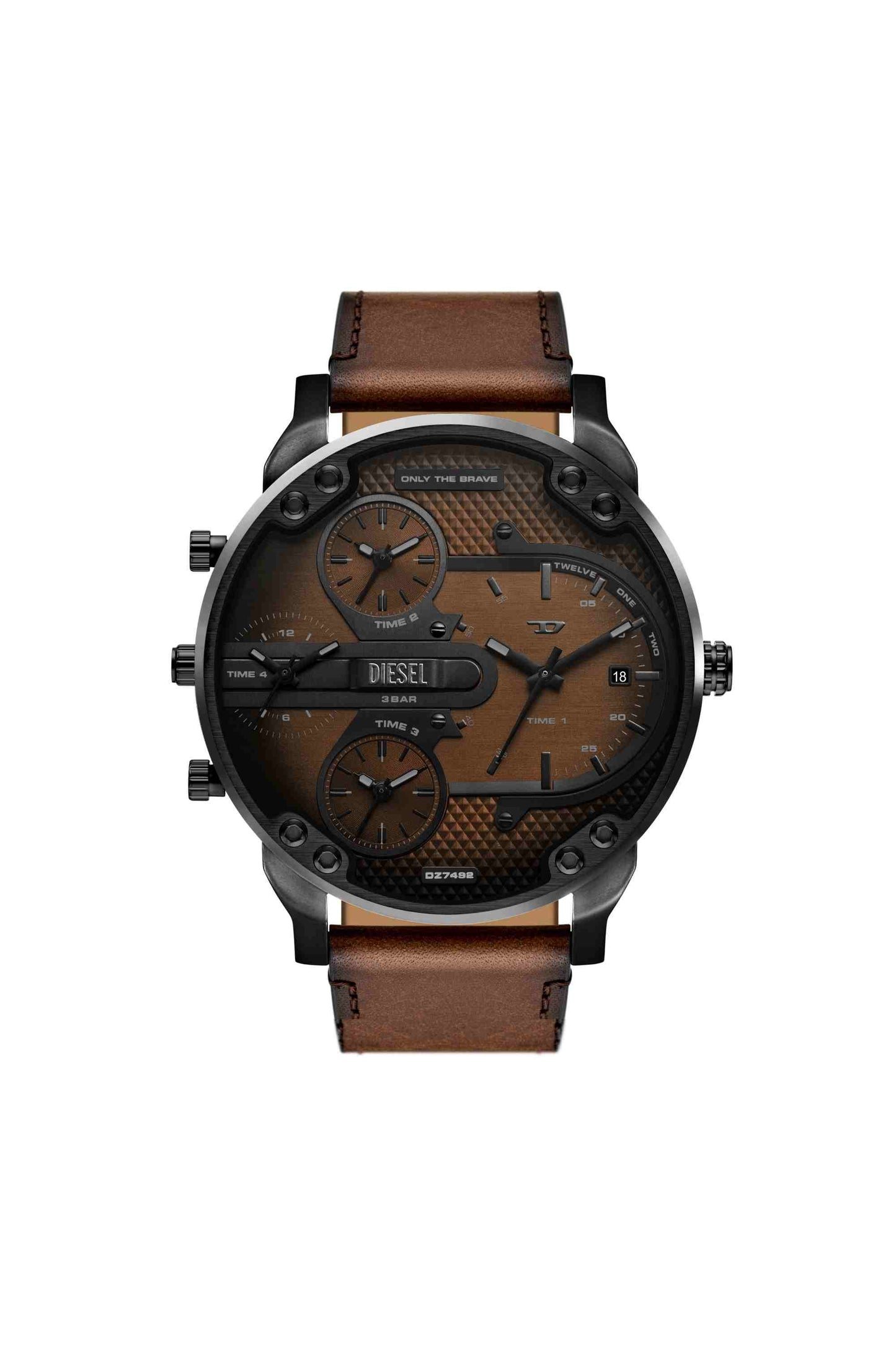 Brown Mega Chief Slim brown leather watch