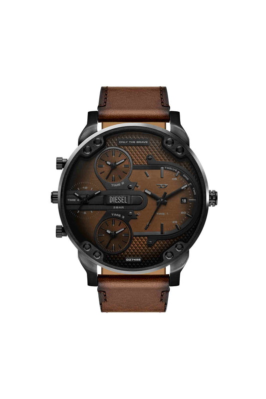 Brown Mega Chief Slim brown leather watch