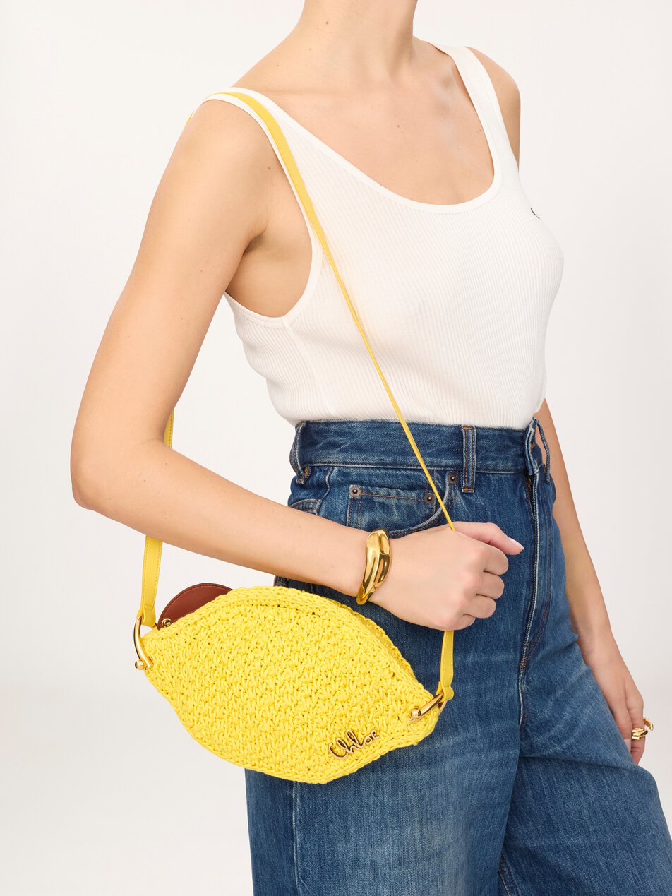 CHLOE Tropicus Lemon crossbody bag in waxed cord Radiant Yellow by CHLOE