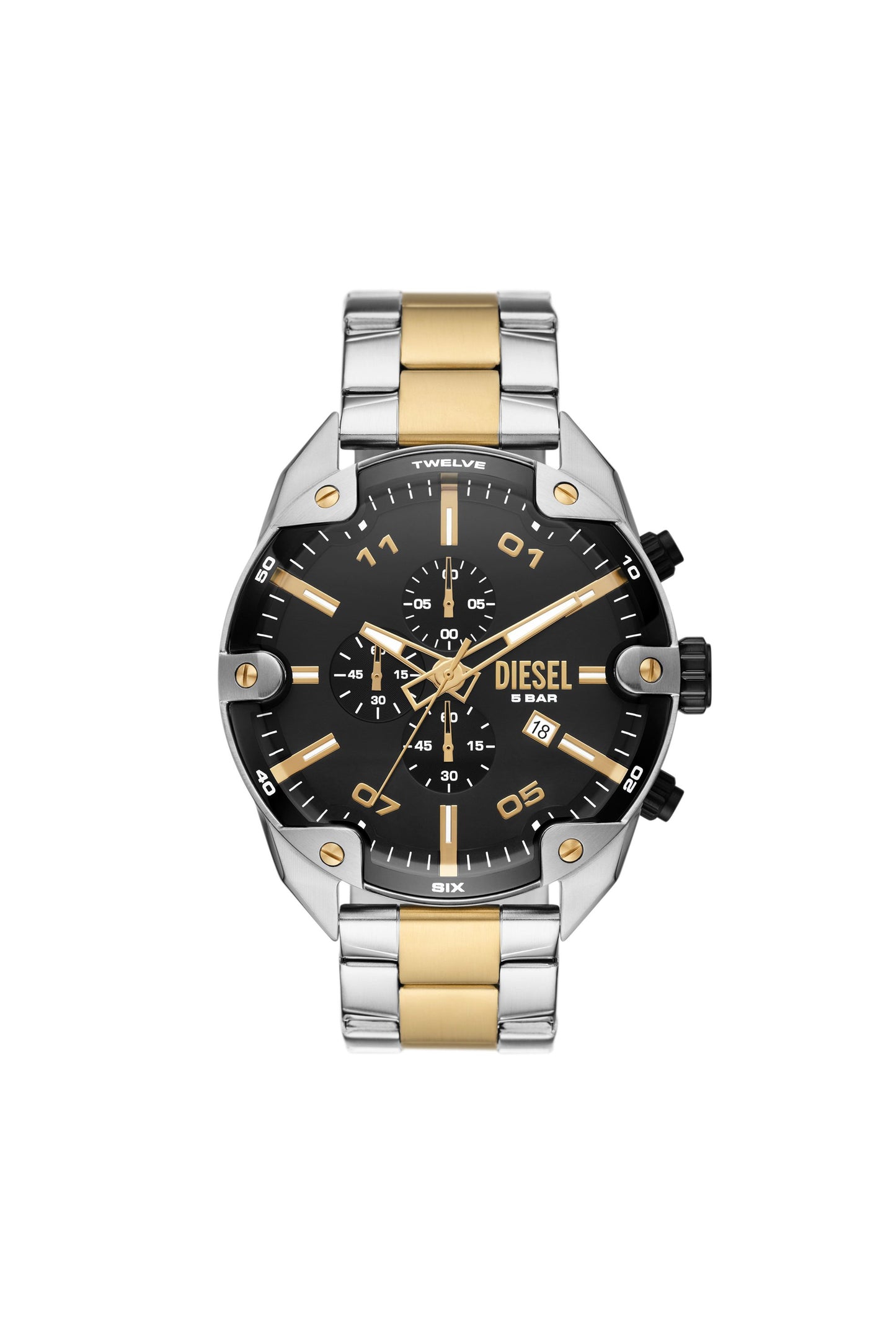 Silver DZ4627- Spiked Stainless Steel Watch