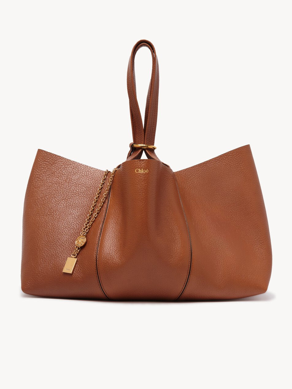 CHLOE Spin east-west tote bag in grained leather Clay Brown by CHLOE