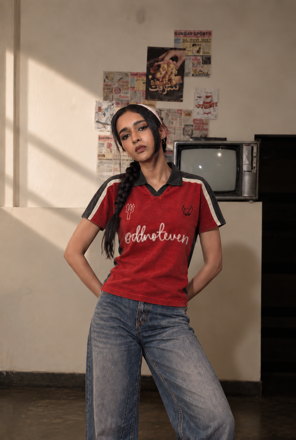 Red Devils Retro Baby Tee by oddnoteven