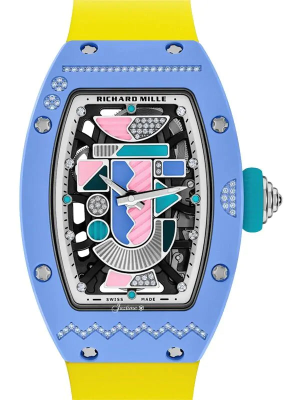 Richard Mille RM 07-01 Automatic TZP Ceramic Powder Blue Gem Dial Watch