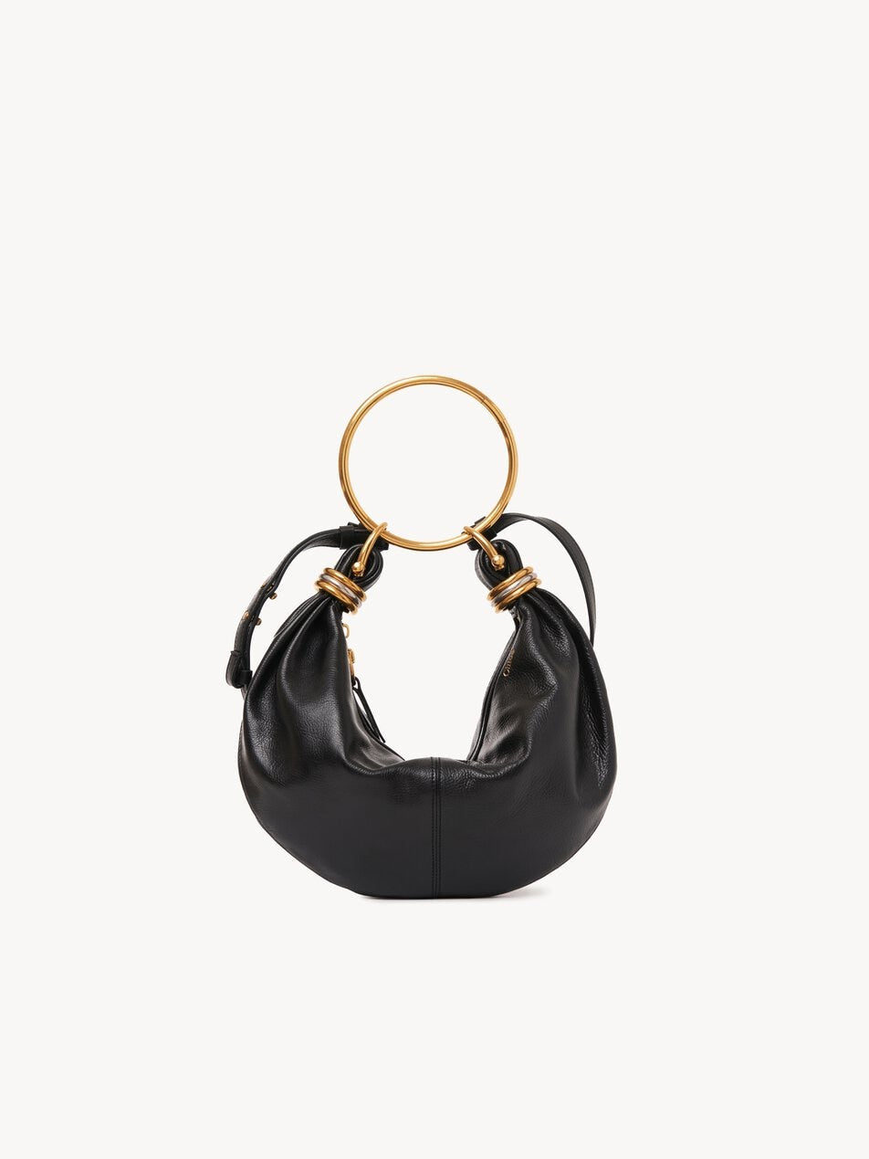 CHLOE Small Bracelet Hobo bag in grained leather Black by CHLOE