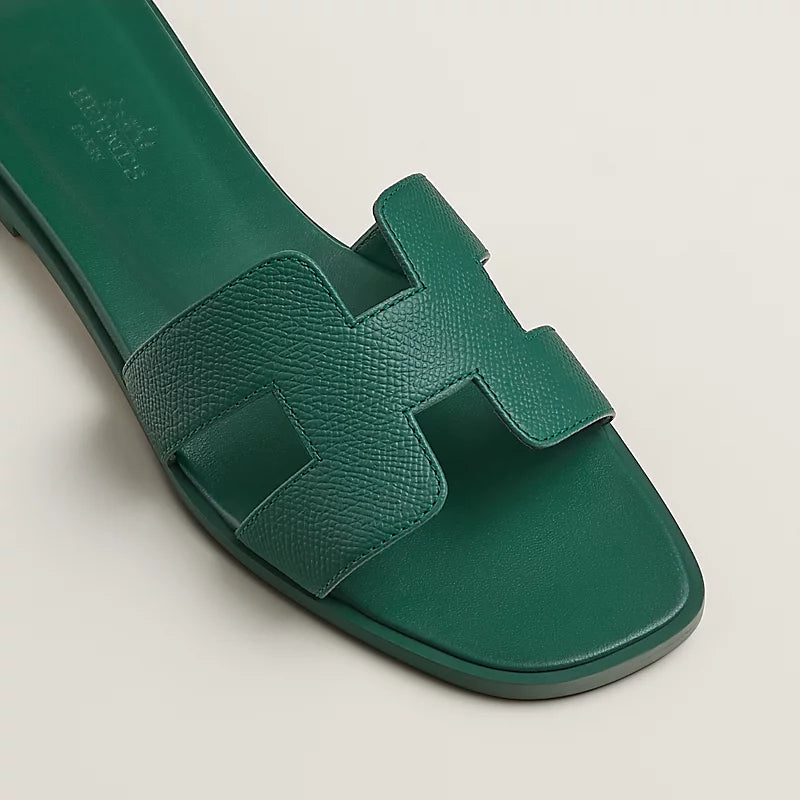 Hermès Oran Sandals – Beach Grass Green Epsom Calfskin - Zeuskicks