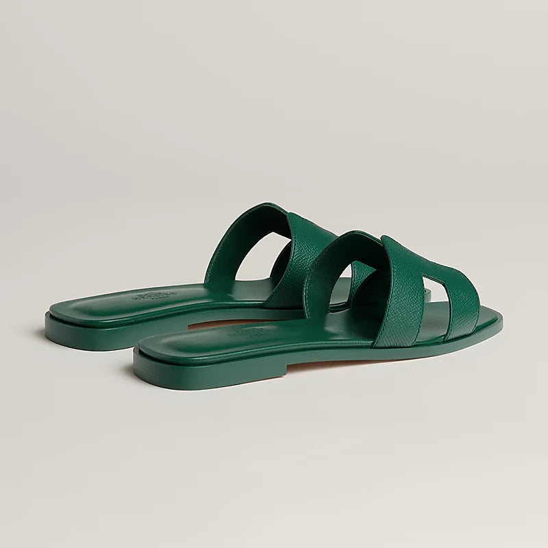 Hermès Oran Sandals – Beach Grass Green Epsom Calfskin - Zeuskicks