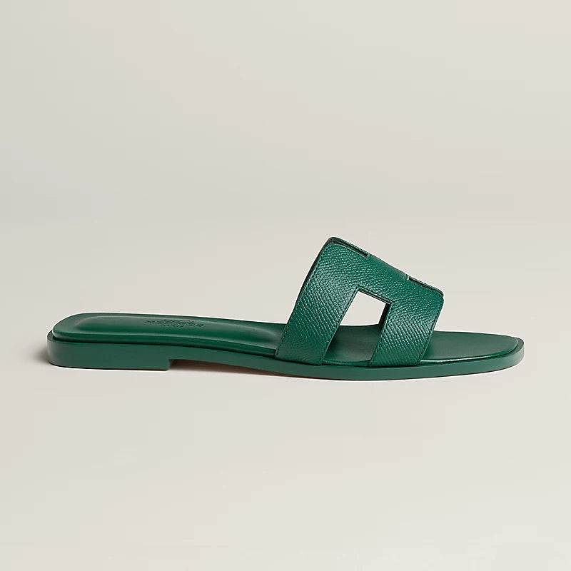 Hermès Oran Sandals – Beach Grass Green Epsom Calfskin - Zeuskicks