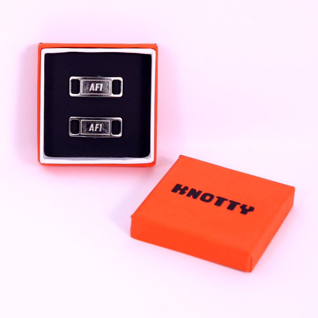 Premium Silver Air Force 1 Dubrae Replacement ( Lace Tag) By KNOTTY by KNOTTY