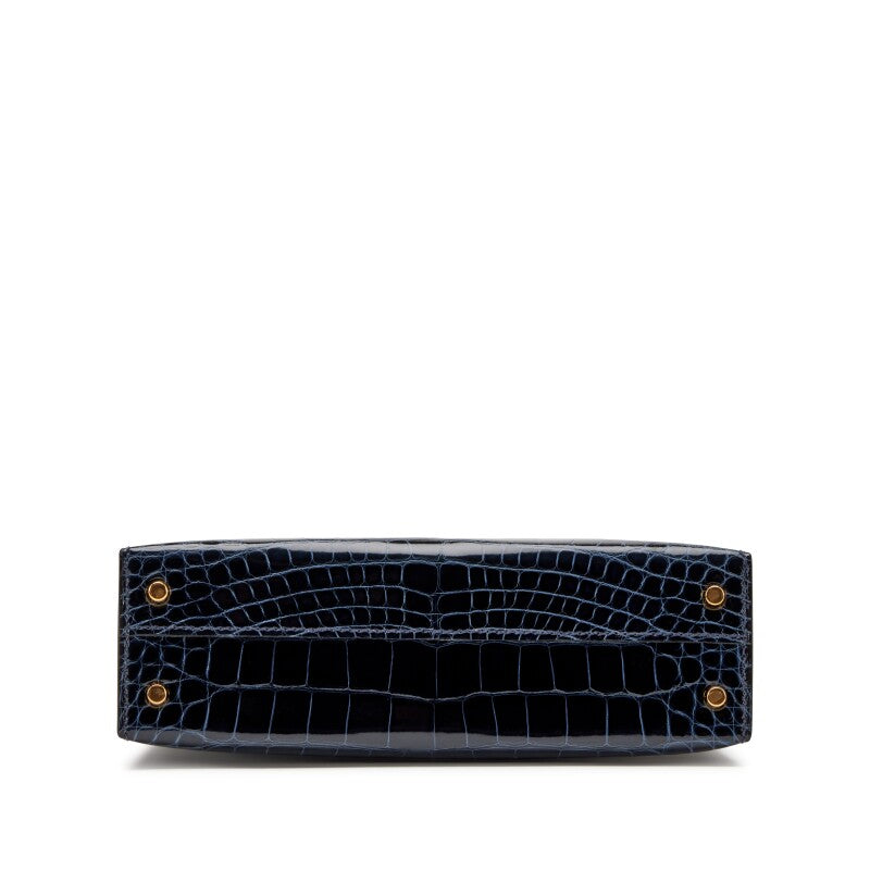 Hermès Mini Kelly – Bleu Marine Shiny Alligator with Gold Hardware