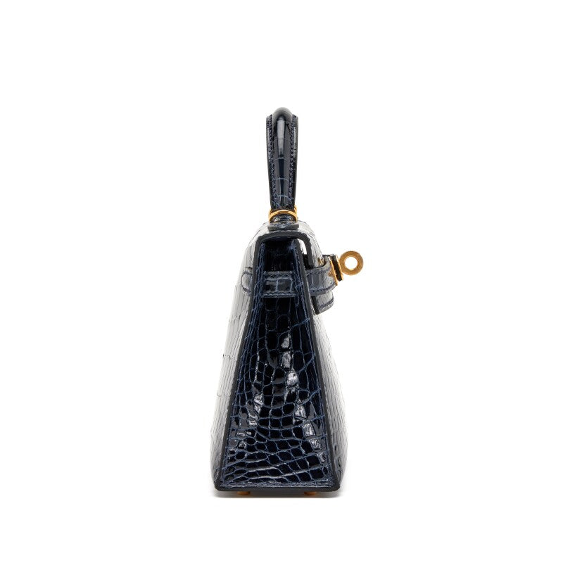 Hermès Mini Kelly – Bleu Marine Shiny Alligator with Gold Hardware