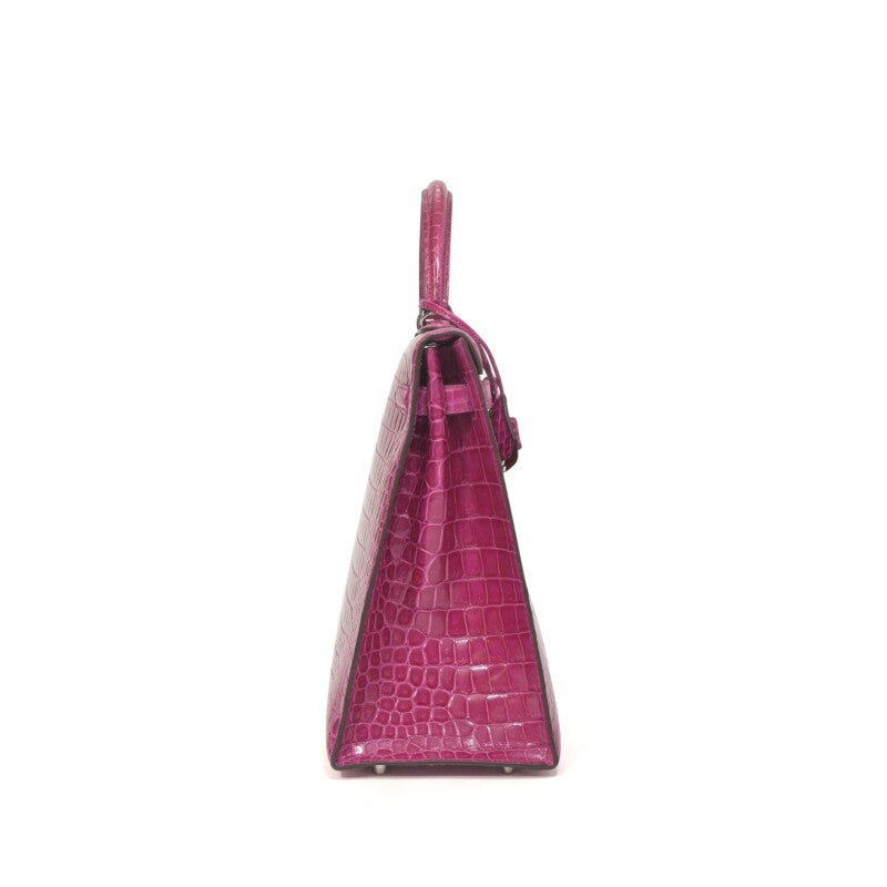 Hermès Fuchsia Shiny Crocodile Porosus Kelly 32 Sellier – Palladium Hardware, 2020 - Zeuskicks