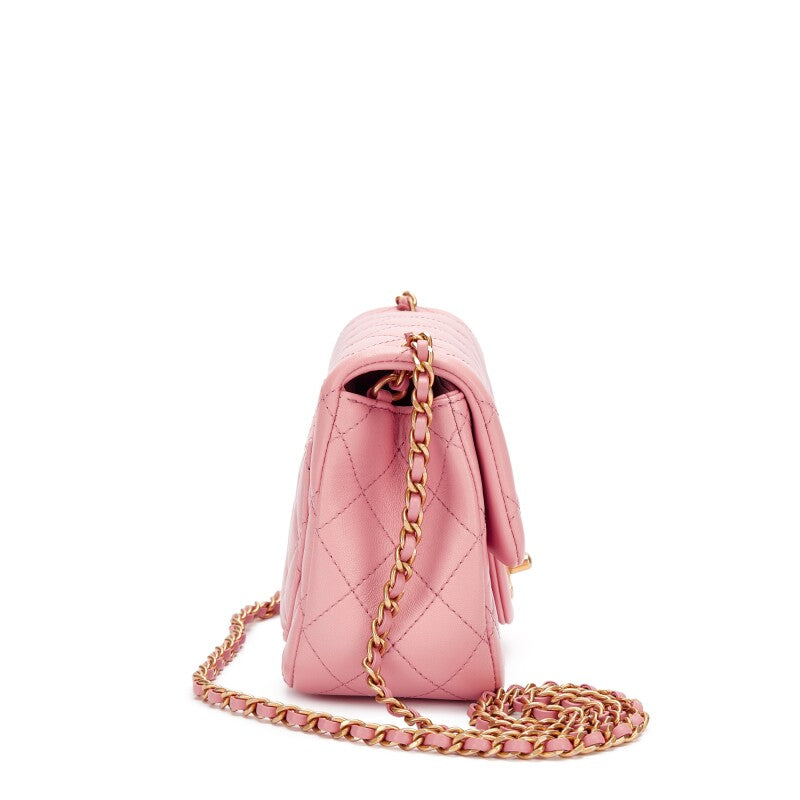 Chanel Pink Quilted Calfskin Pearl Crush Flap Bag – Brushed Gold Hardware - Zeuskicks
