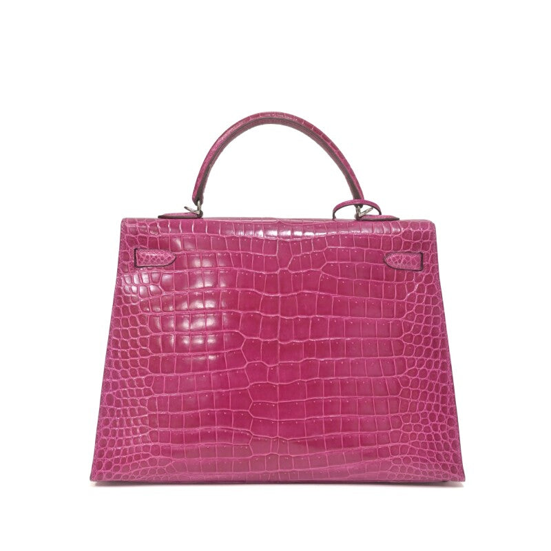 Hermès Fuchsia Shiny Crocodile Porosus Kelly 32 Sellier – Palladium Hardware, 2020 - Zeuskicks