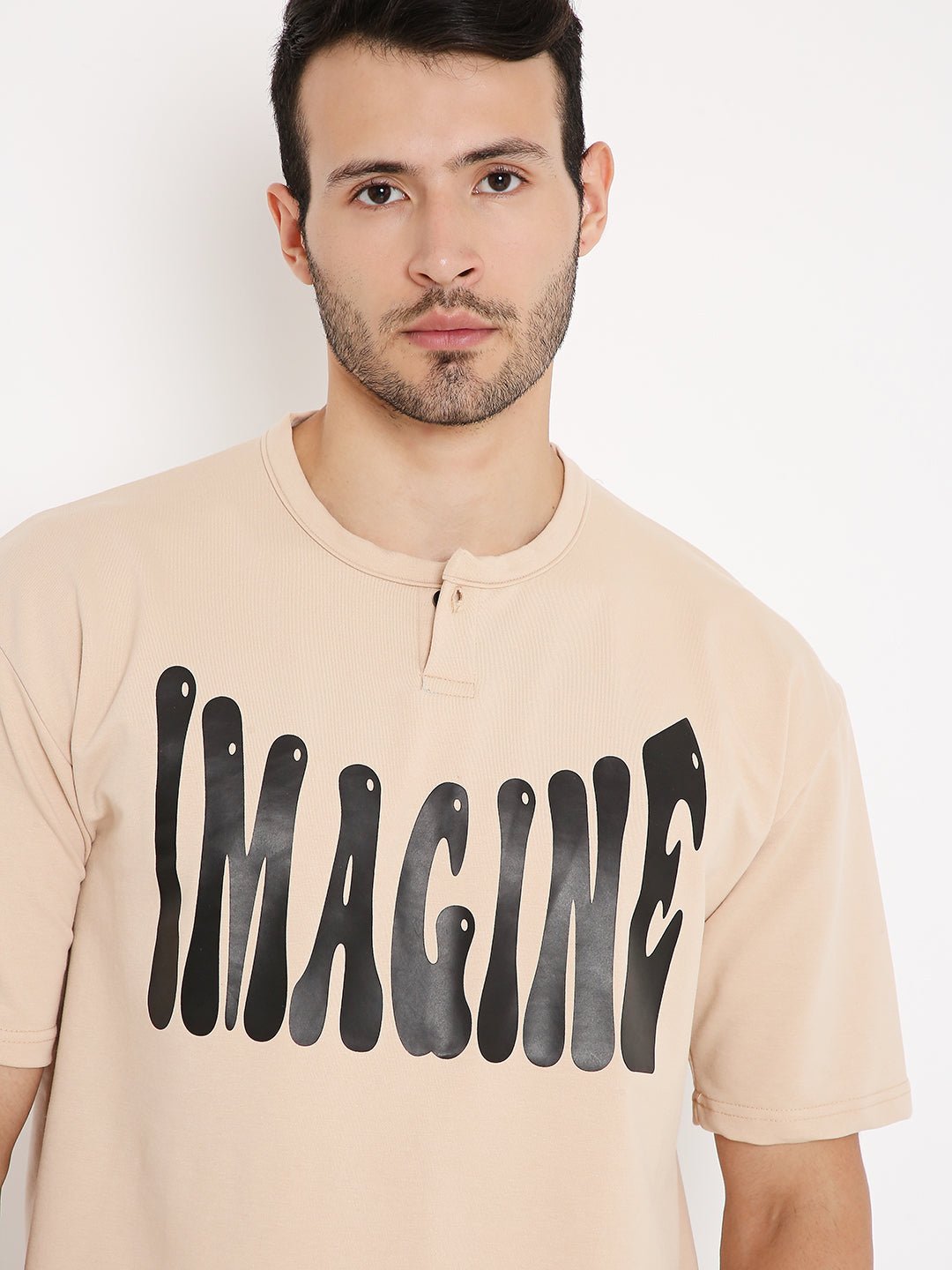 Inverted Polaroid Oversized T-shirt - (Beige) by Instinct First