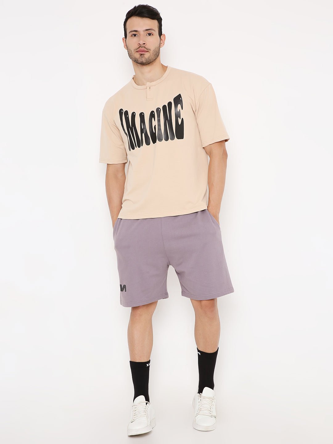 Inverted Polaroid Oversized T-shirt - (Beige) by Instinct First