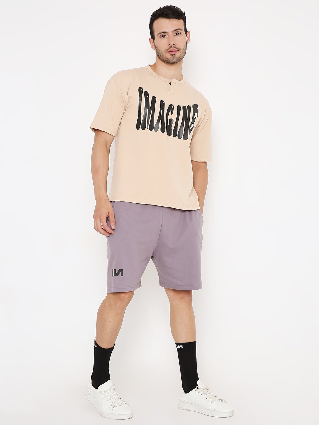 Inverted Polaroid Oversized T-shirt - (Beige) by Instinct First