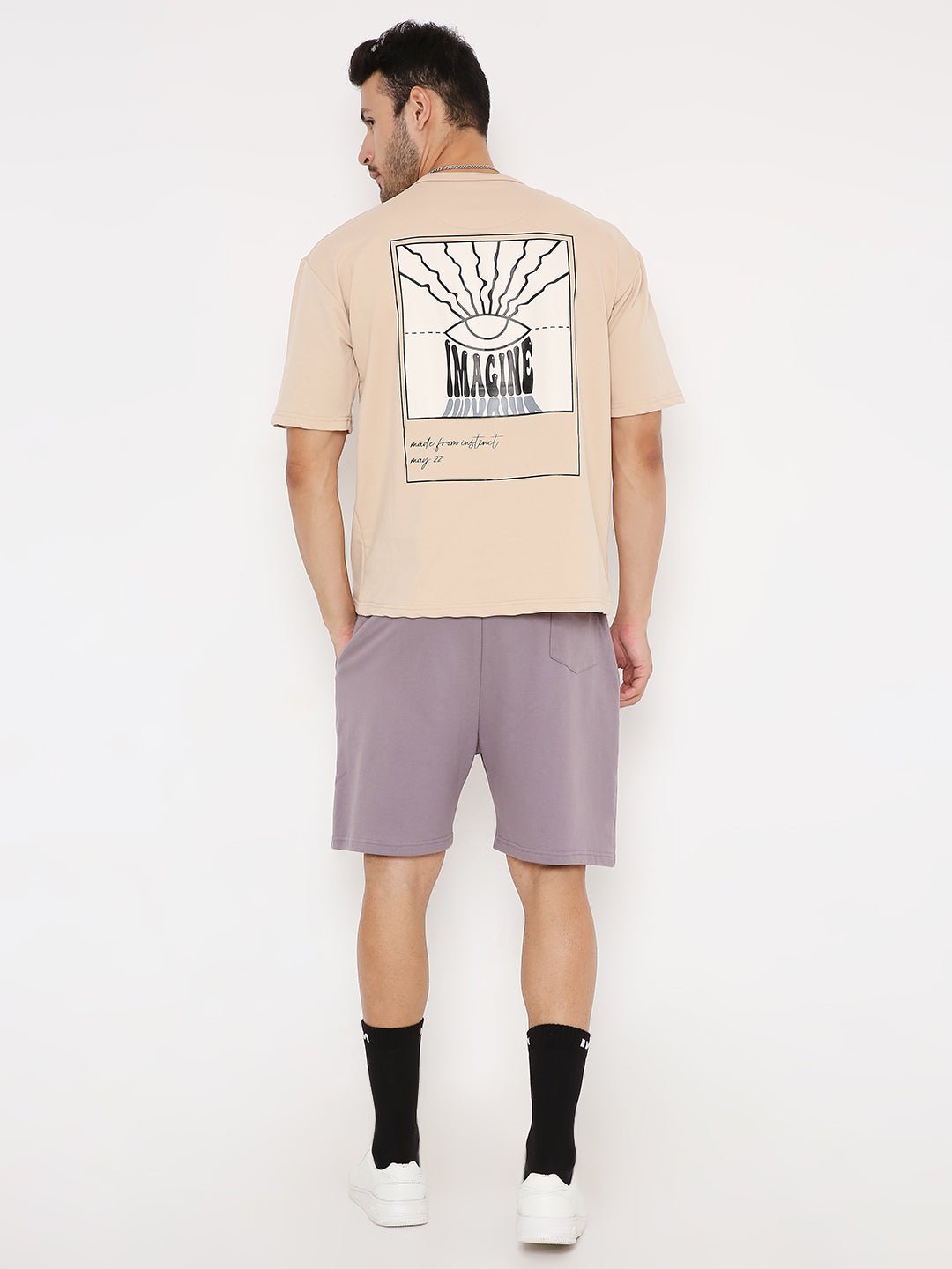 Inverted Polaroid Oversized T-shirt - (Beige) by Instinct First