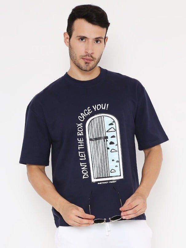 Blue Cage Oversized T-shirt - (Blue) by Instinct First