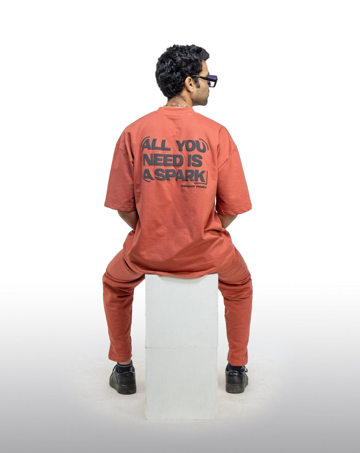 Oversized T-Shirt - (Brick Red) by Instinct First