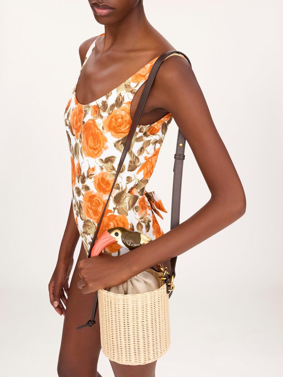 CHLOE Tropicus bucket bag in wicker Hot Sand by CHLOE