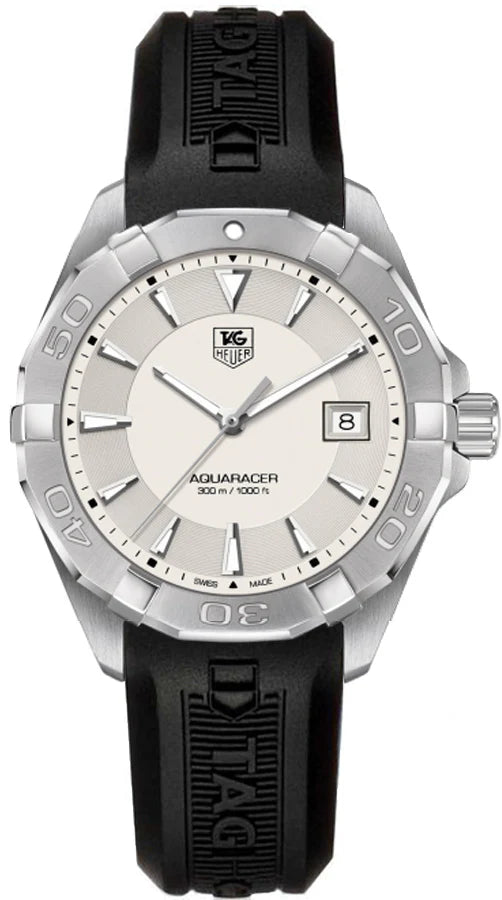 Tag Heuer Aquaracer Quartz White Dial Black Silicone