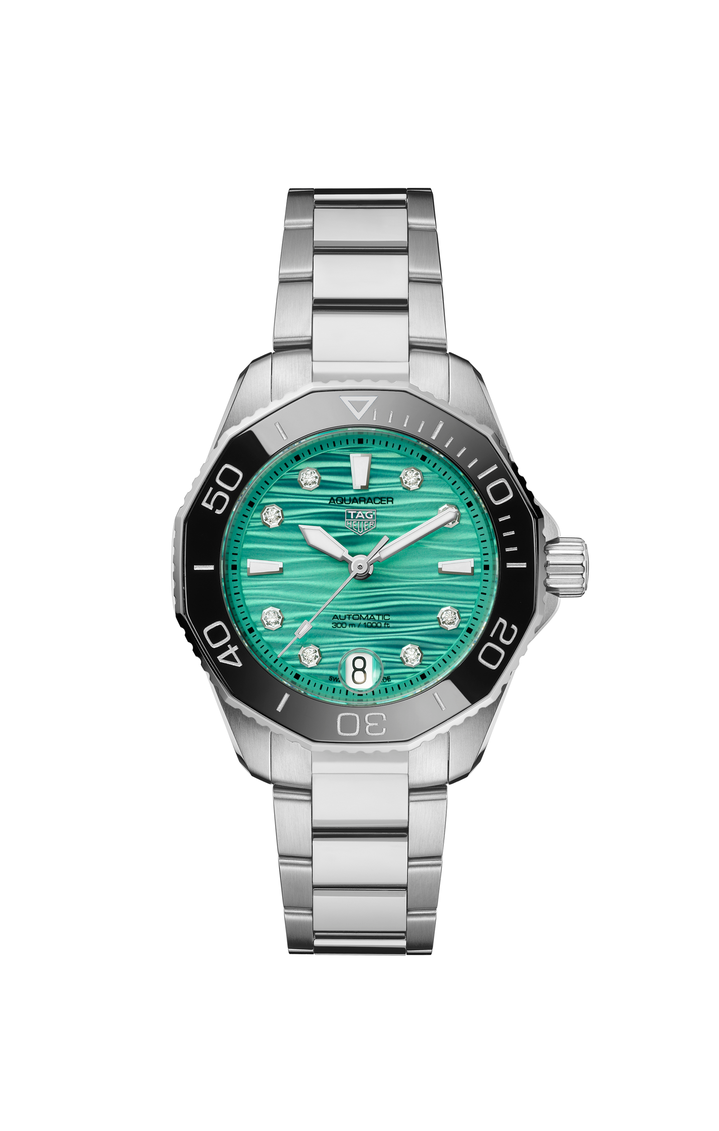 TAG Heuer Aquaracer WBP231K.BA0618 36mm steel watch with turquoise diamond dial