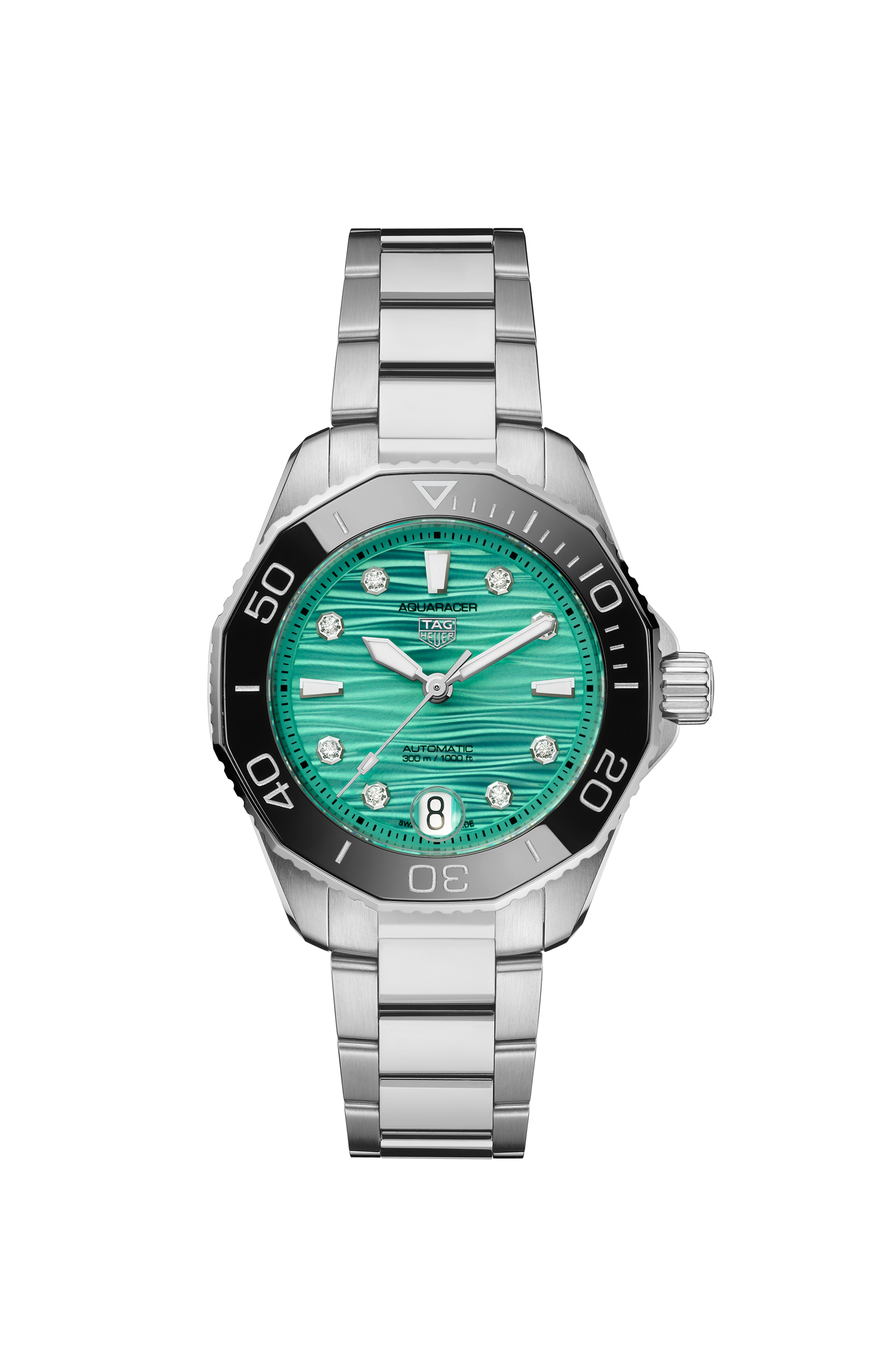 TAG Heuer Aquaracer WBP231K.BA0618 36mm steel watch with turquoise diamond dial