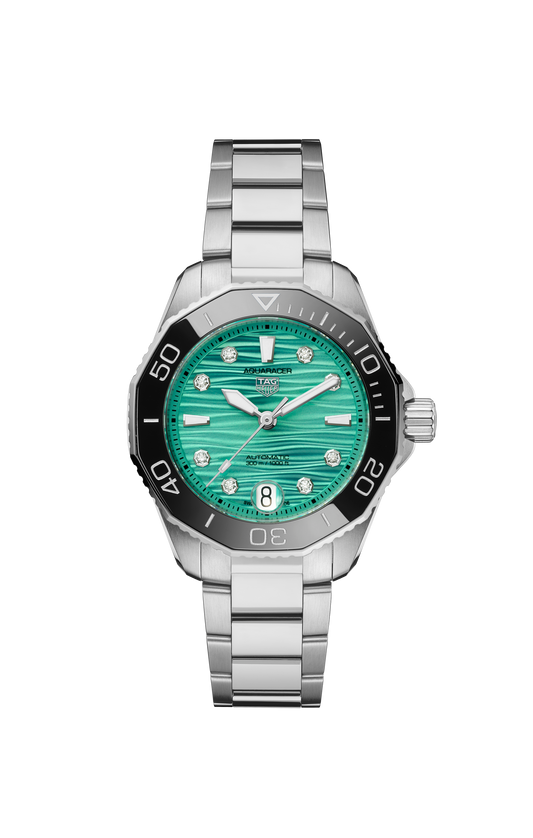TAG Heuer Aquaracer WBP231K.BA0618 36mm steel watch with turquoise diamond dial