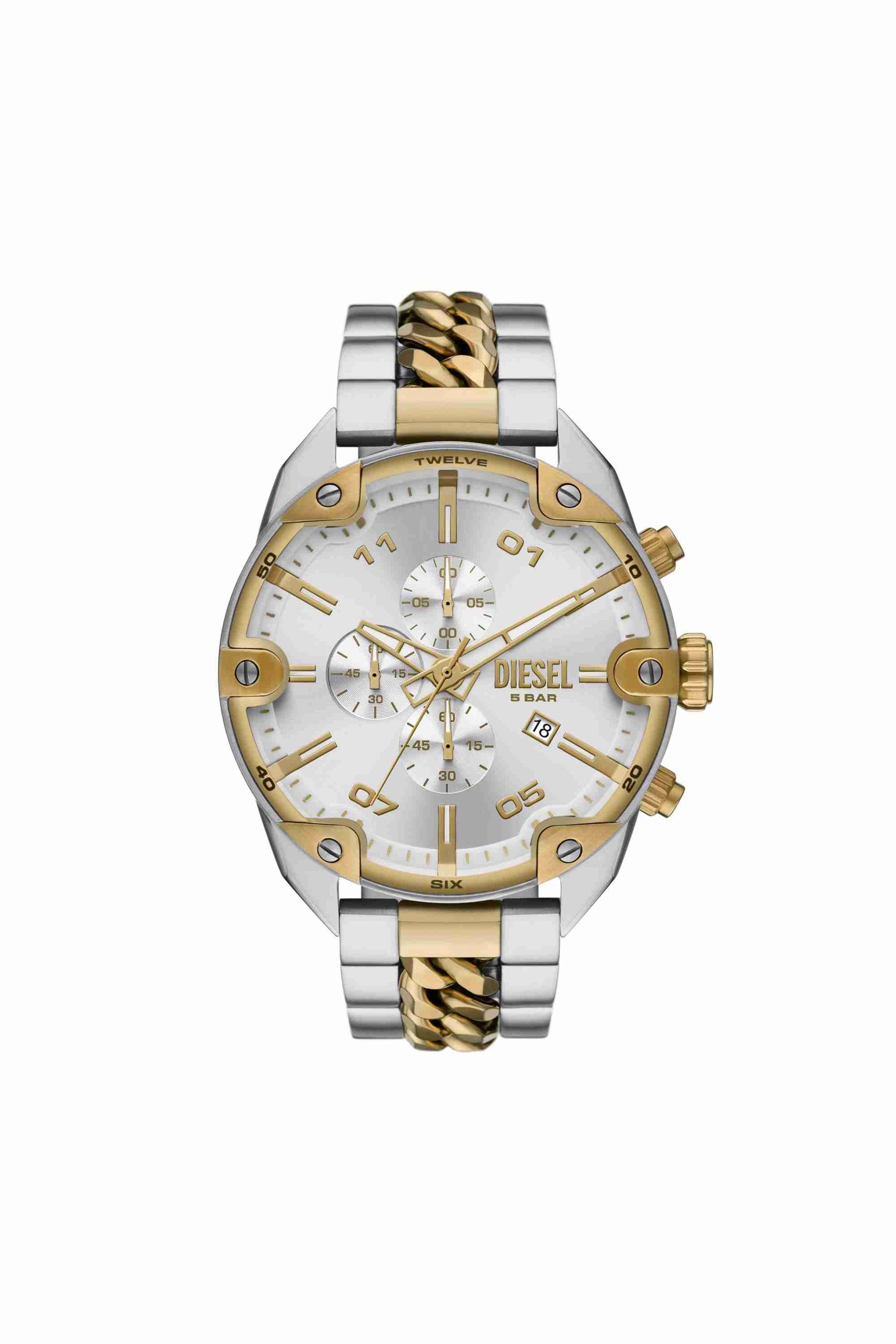 Silver Spiked Stainless Steel Watch
