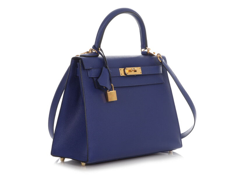 Reference only, different item: Hermes Bleu Electrique Epsom Sellier Kelly 28 Gold Hardware, 2018; website photo 2