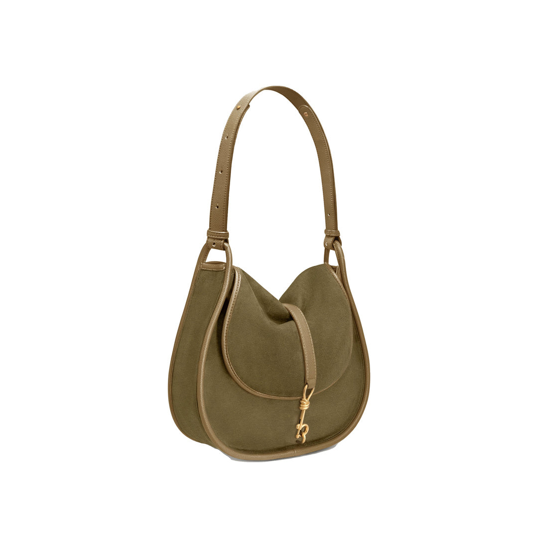 JW PEI Arla Small Faux Suede Hobo Bag - Olive Green by JW PEI