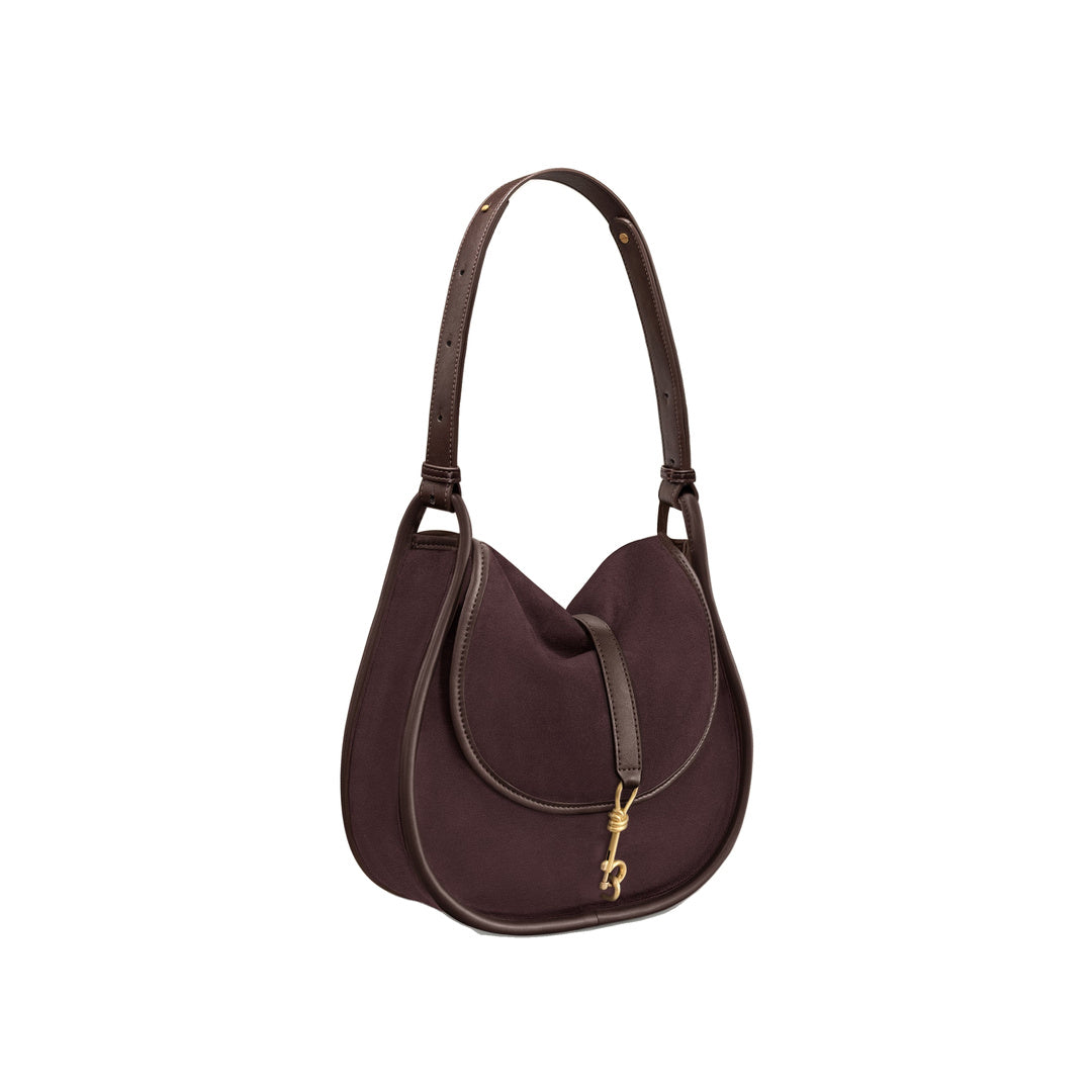 JW PEI Arla Small Faux Suede Hobo Bag - Chocolate by JW PEI